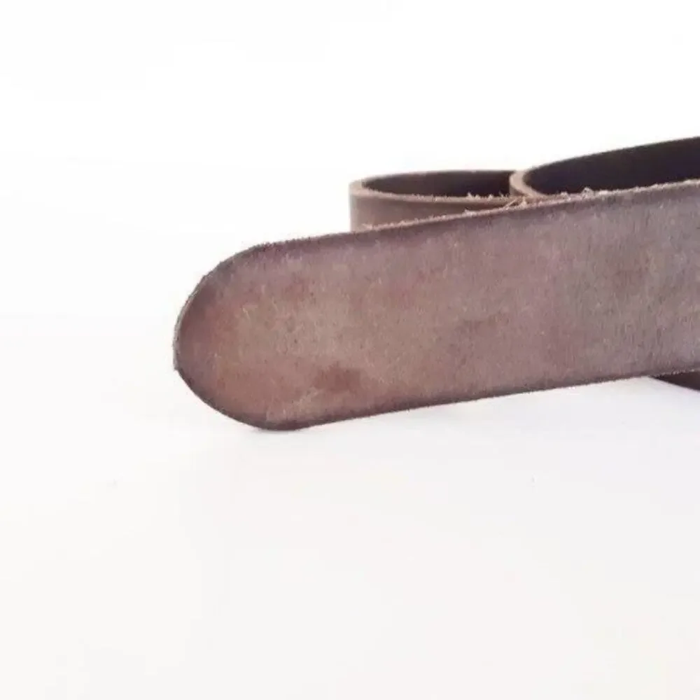 American Eagle Brown Genuine Leather Distressed Belt Size 30 With Silver Buckle